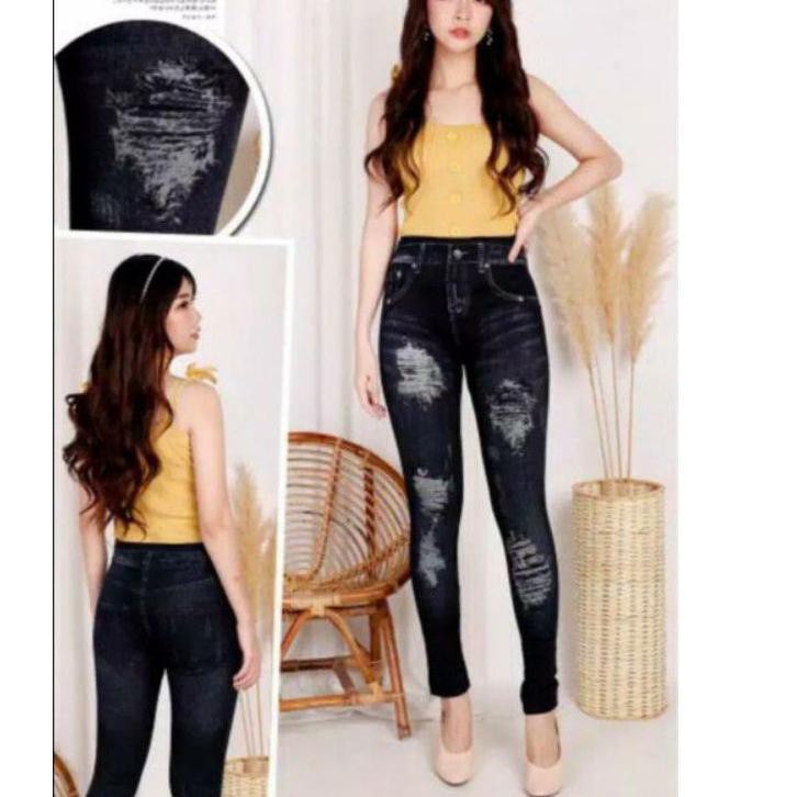 Quần Legging Jean Rách Cá Tính Cho Nữ 4.4 Shopee