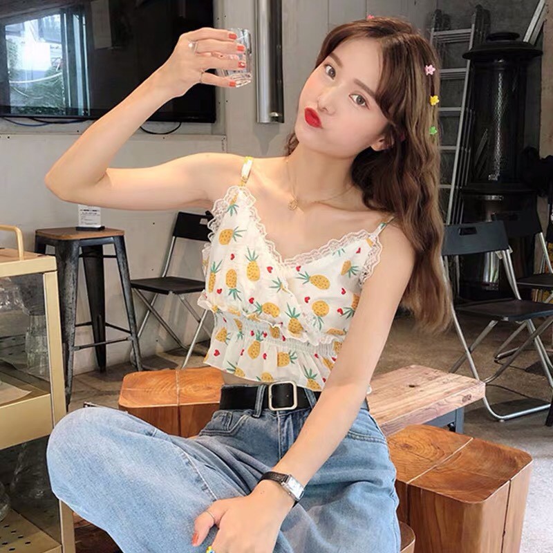 Áo hai dây voan hoa quả ngày hè tươi mát TTSA0078