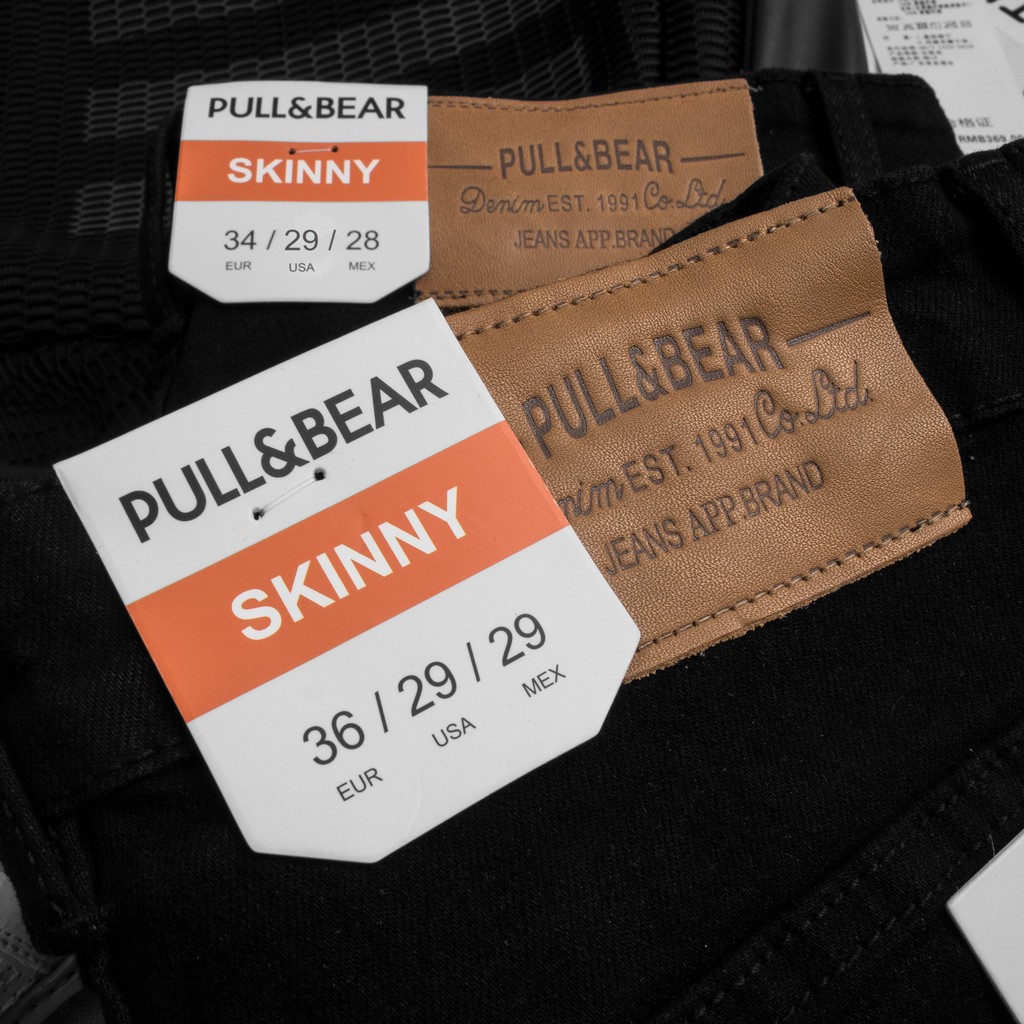 JEANS ĐEN NAM P & BEAR TRƠN VÀ RÁCH | BigBuy360 - bigbuy360.vn