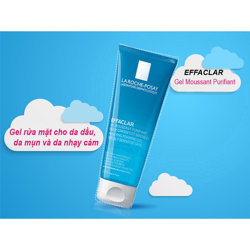 Sữa Rửa Mặt La Roche Posay Effaclar Deep Cleansing Foaming Cream Tạo Bọt Cho Da Dầu, Nhạy Cảm 125ml