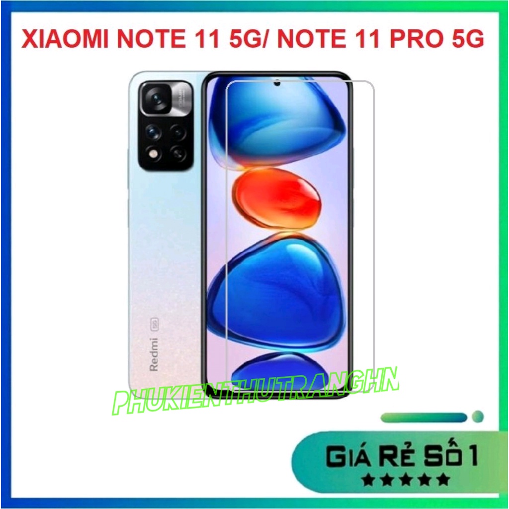 Kính cường lực Xiaomi Redmi Note 11 Note 11S / Note 11 5G / Note 11 Pro trong suốt không full màn hình TẶNG PHỤ KIỆN DÁN