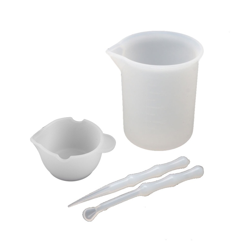 Bộ 4 Cốc Đo Lường Bằng Silicone Dùng Làm Trang Sức Resin UV