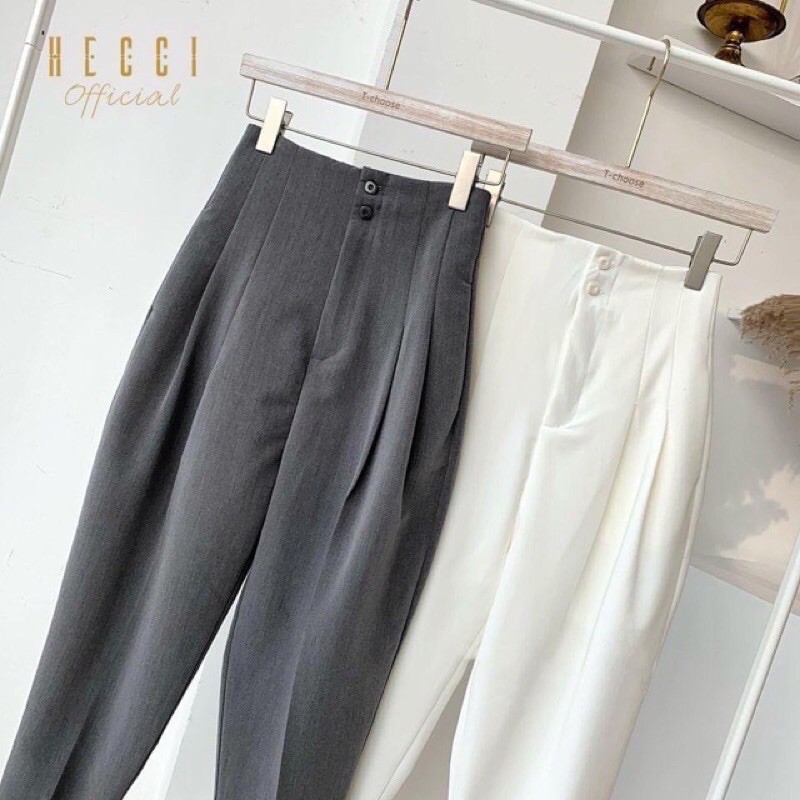 [Mã FAMAYWA giảm 10K đơn 50K] Quần Tây Baggy Cạp Liền 2 Khuy - Siêu Xinh | BigBuy360 - bigbuy360.vn