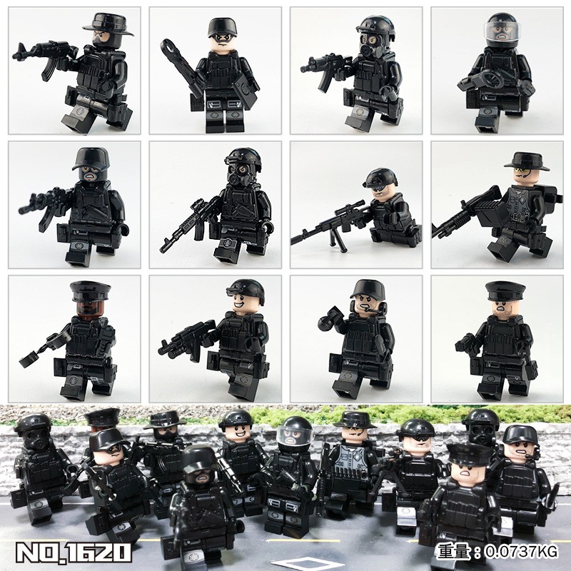 Bộ 12 Mô Hình Lắp Ráp Lego Lính Quân Đội Ww2