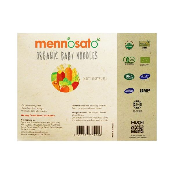 Mì Rau Củ Hữu Cơ Cho Bé Vị Hỗn Hợp MenNoSato 300g - Xuất xứ Malaysia