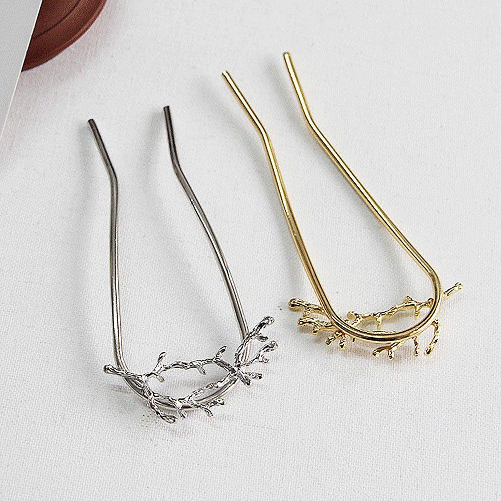 Trâm Cài Tóc Chữ U Bằng Kim Loại MIHAN1 Dành Cho Cô Dâu