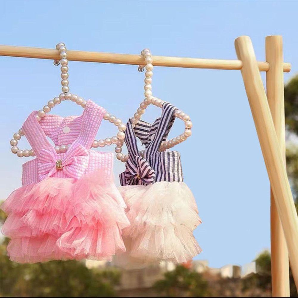 Danilo Đầm Xuân Thu Phối Ren Họa Tiết Kẻ Sọc Thanh Lịch Cho Thú Cưng Cỡ Nhỏ / Vừa / Nhỏ