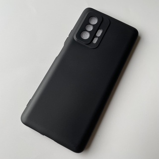 Ốp lưng silicon đen nhám cho Xiaomi Mi 11T/ 11T Pro không bám vân tay, khoét riêng từng mắt camera.