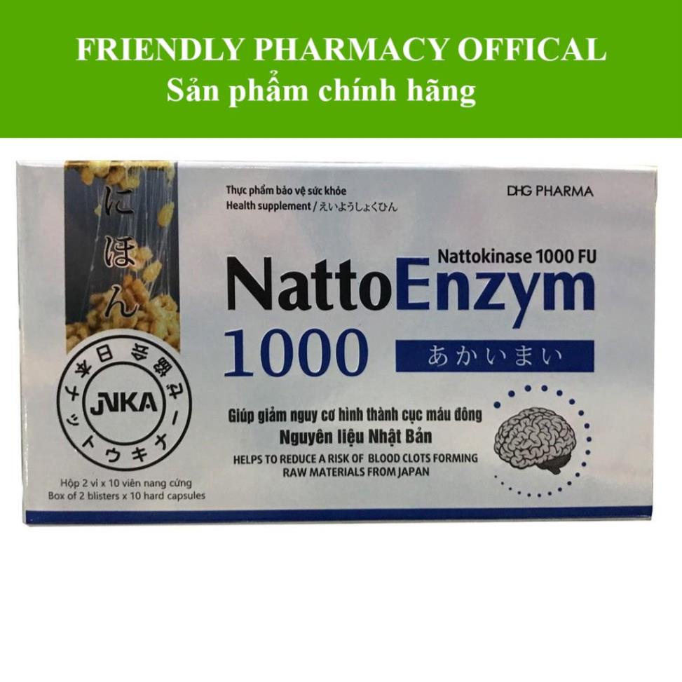 NattoEnzym 1000 – Hỗ trợ hoạt huyết dưỡng não, giảm nguy cơ tai biến đột quỵ (20 viên)