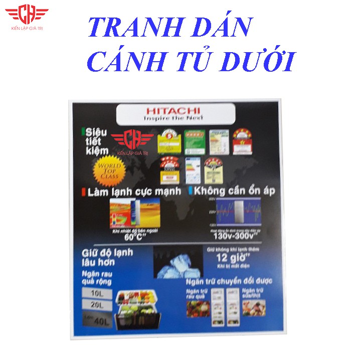 Miếng dán tủ lạnh Tem dán tủ lạnh hitachi