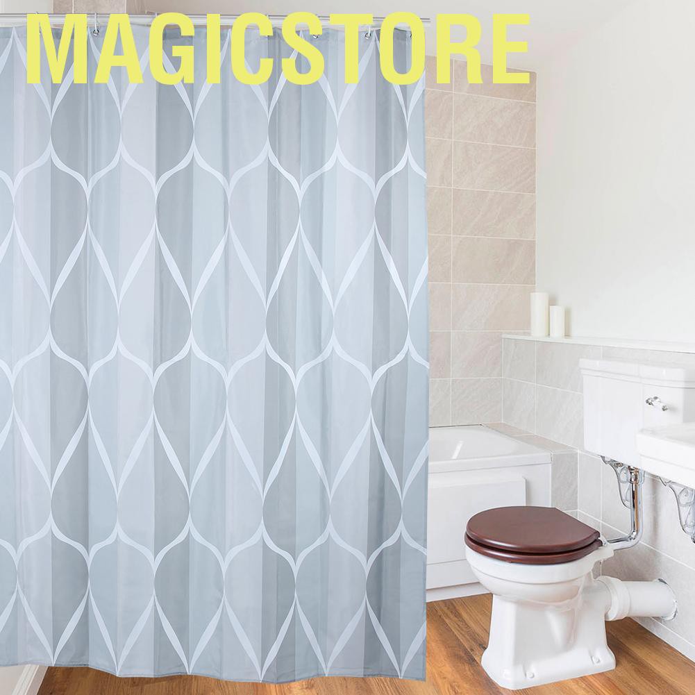 Magicstore Polyester Shower Bath Curtain Waterproof Bathroom +Hanging Hooks High Quality