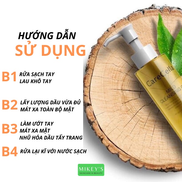 Dầu tẩy trang dưỡng ẩm Carecella làm sạch sâu, dịu nhẹ, cân bằng pH (150 ml)