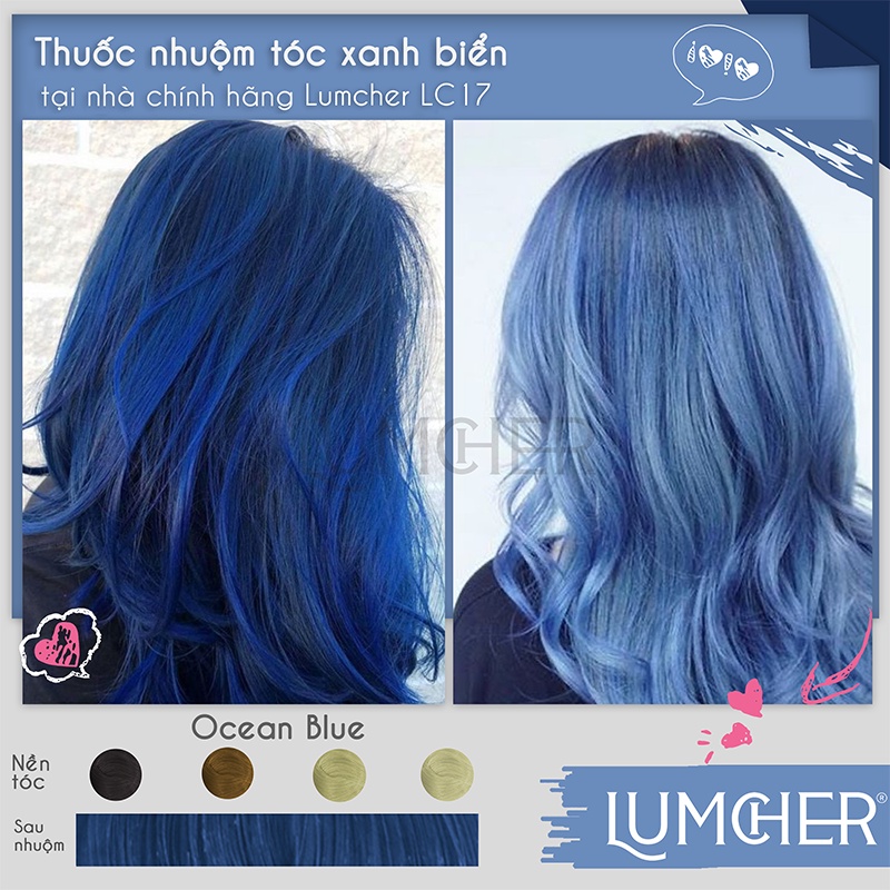 Thuốc nhuộm tóc Xanh Biển kèm tẩy tại nhà chính hãng Lumcher LC17