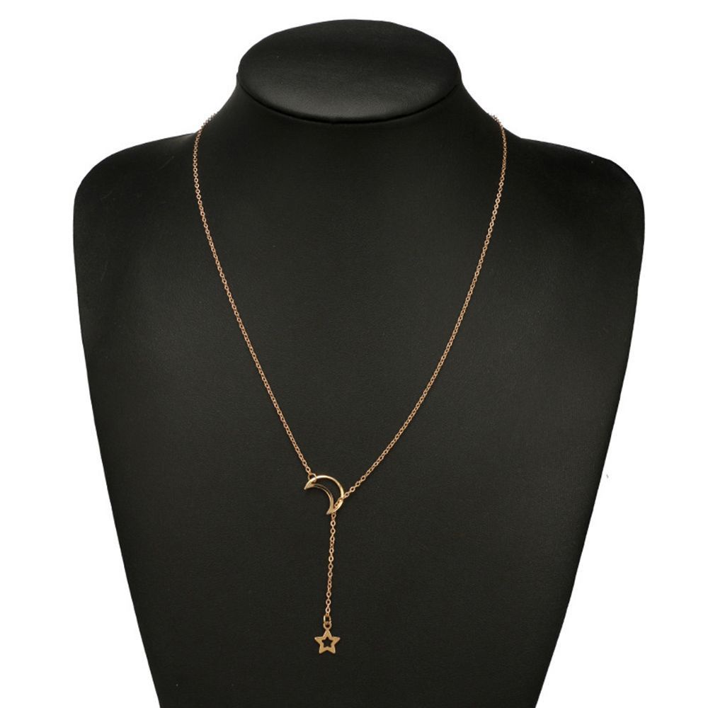 Dây chuyền dạng xích mặt hình trăng và sao nhiều màu thời trang cho nữ