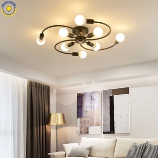 Đèn trần, đèn chùm ốp trần 8 cánh chữ S trang trí phòng khách, phòng ngủ hiện đại (Bảo hành 2 năm)