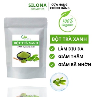 Bột trà xanh đắp mặt nguyên chất sấy lạnh Silona Organic Handmade 100Gr