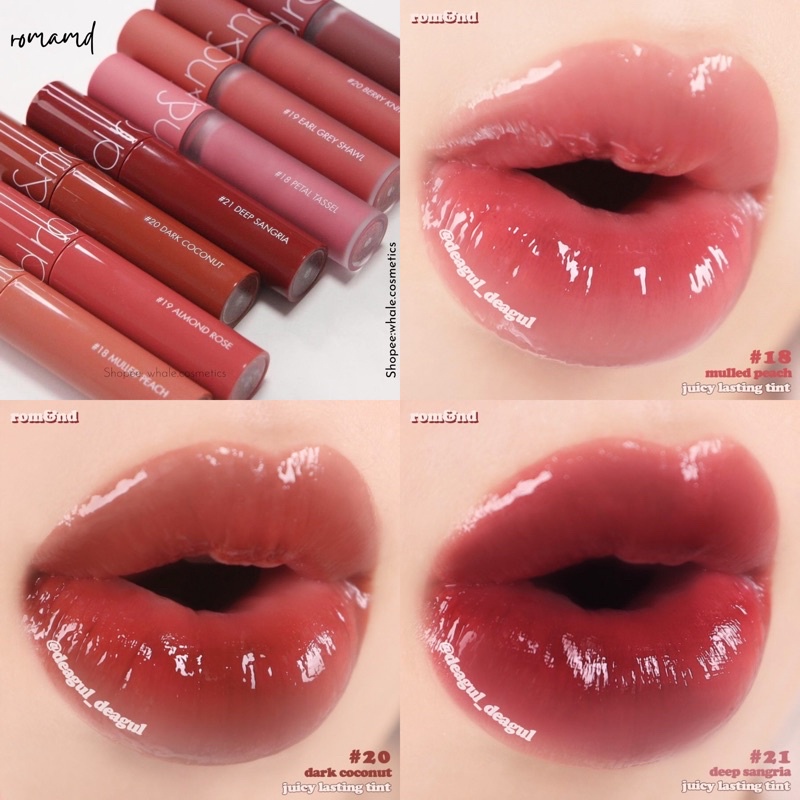 [Màu mới 14 - 17] Son Tint Lì Romand Juicy Lasting Tint 5.5g NEW 2020