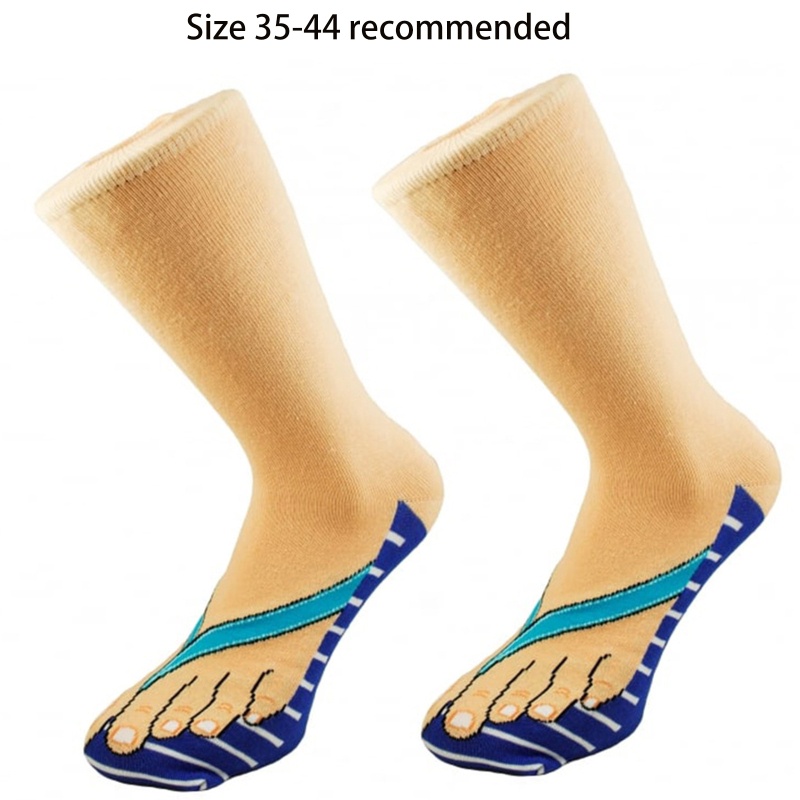 Dép Xỏ Ngón In Họa Tiết 3D Vui Nhộn Thời Trang Đi Biển Cho Nam Và Nữ