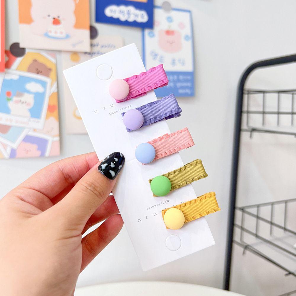 Kẹp Tóc Đính Ruy Băng Họa Tiết Hoa / Trái Tim / Chấm Bi Xinh Xắn Cho Nữ