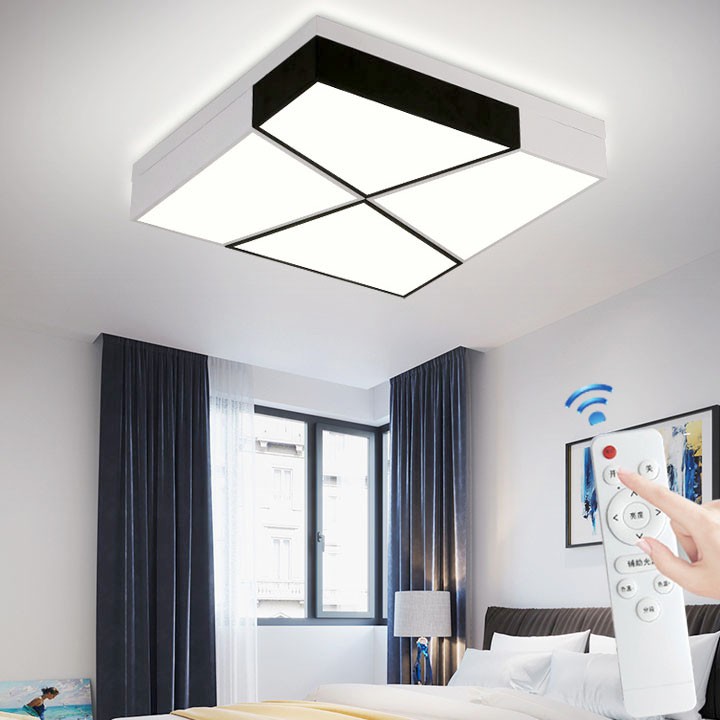 Đèn led ốp trần trang trí phòng ngủ dạng hộp vuông 60cm có điều khiển