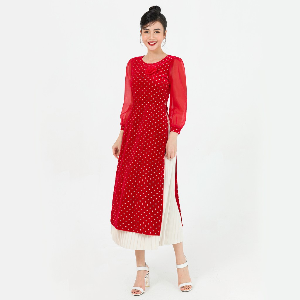 Áo Dài Cách Tân LAMER Tay Bồng Hoa Vai L61A20Q048 (Áo Dài Không Kèm Quần)