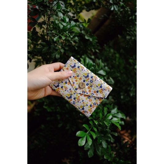 Ví Handmade "Đốm" chất liệu Kate Thô Hàn/Họa tiết Hoa nhí/Phong cách Vintage/Nhỏ gọn, đựng được CMND, thẻ ATM