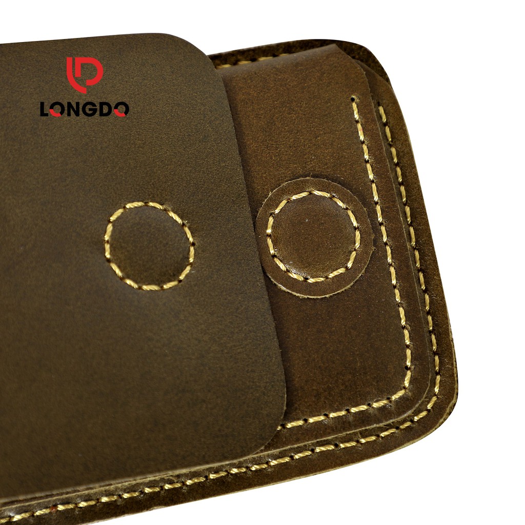Ví sen 3 - bóp da nam mini - Cam kết 100% da bò thật nhập khẩu - Bảo hành 5 năm - Thương hiệu uy tín Longdo Leather