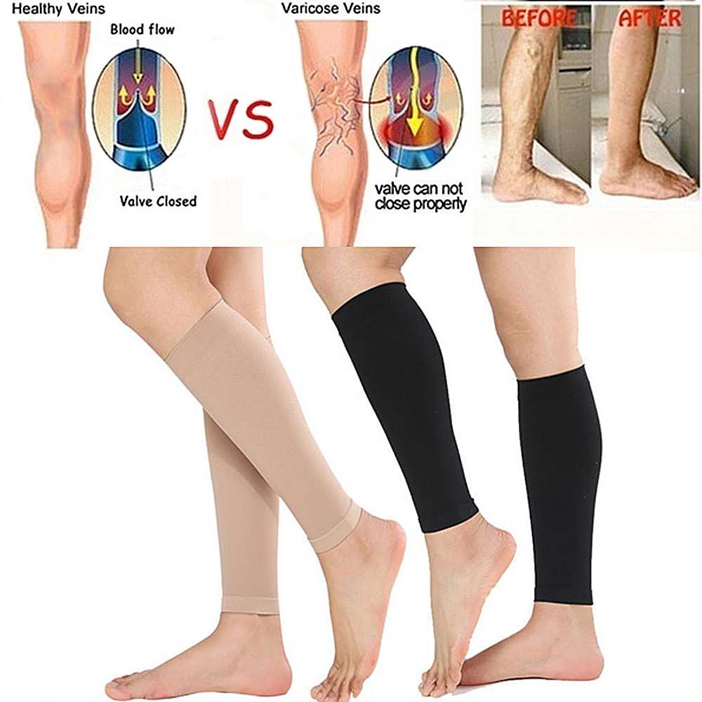 Vớ bắp chân nén ép chống ma sát bằng sợi polyester thoáng khí hỗ trợ giảm tình trạng giãn tĩnh mạch màu sắc tùy chọn