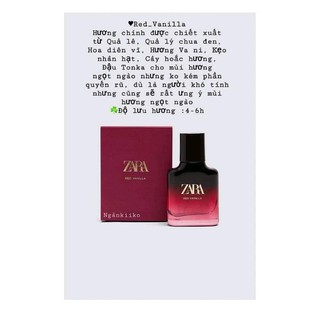 Nước hoa zara 30ml (order auth đủ bill)