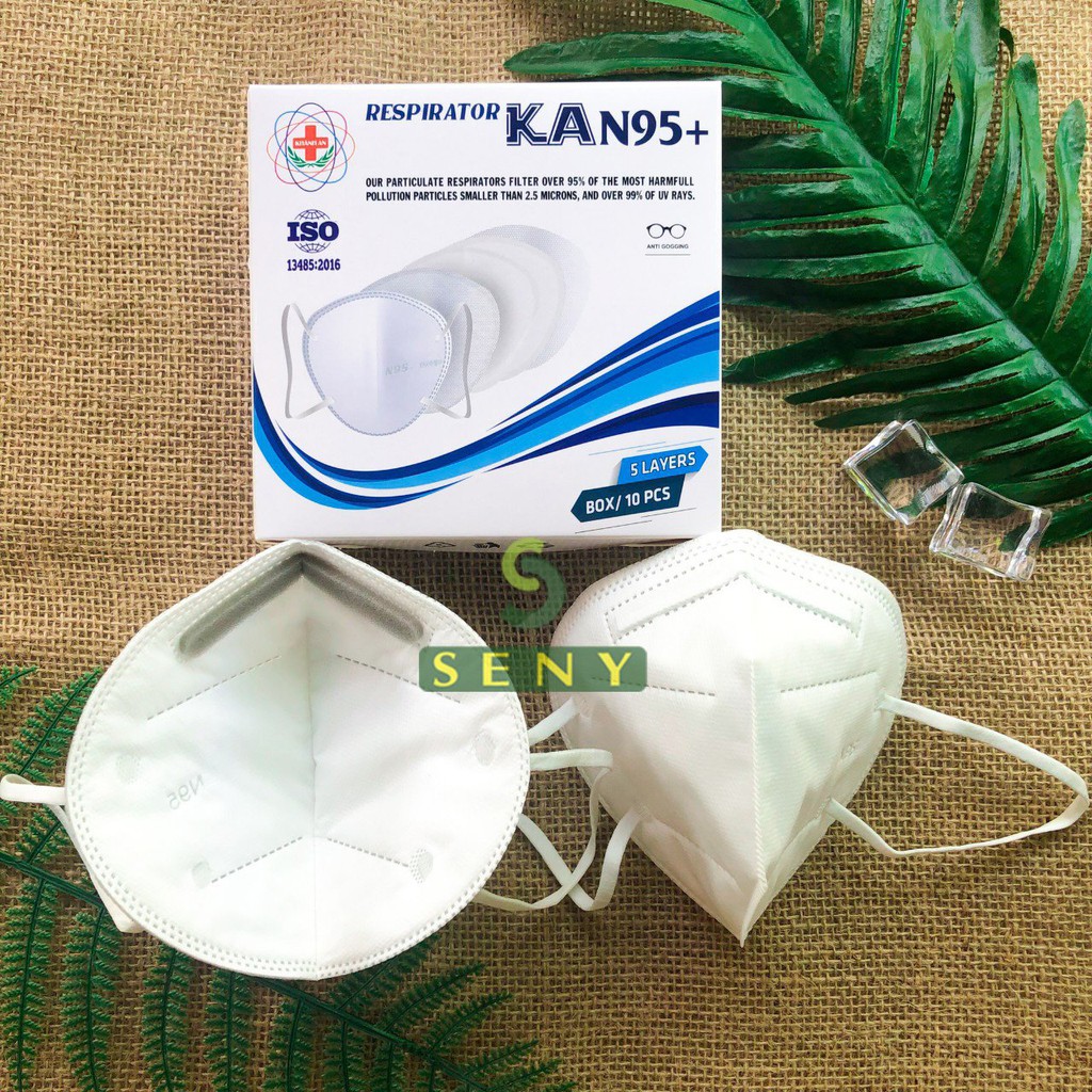 Khẩu trang N95 5 Lớp Khánh An cao cấp hộp 10 cái mút đệm mũi cực êm không mờ kính KAN95