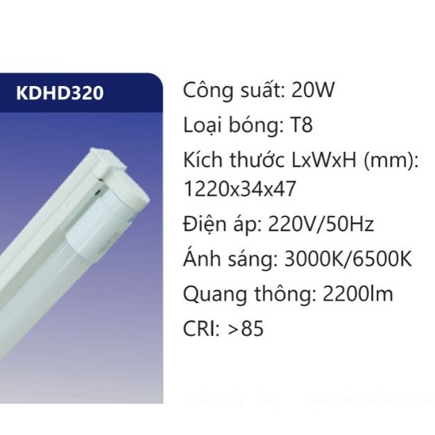 [GIÁ HUỶ DIỆT] Bộ Máng Đèn Led Nhựa Nano 0.6M, 1M2 Batten T8 DUHAL KDHD320