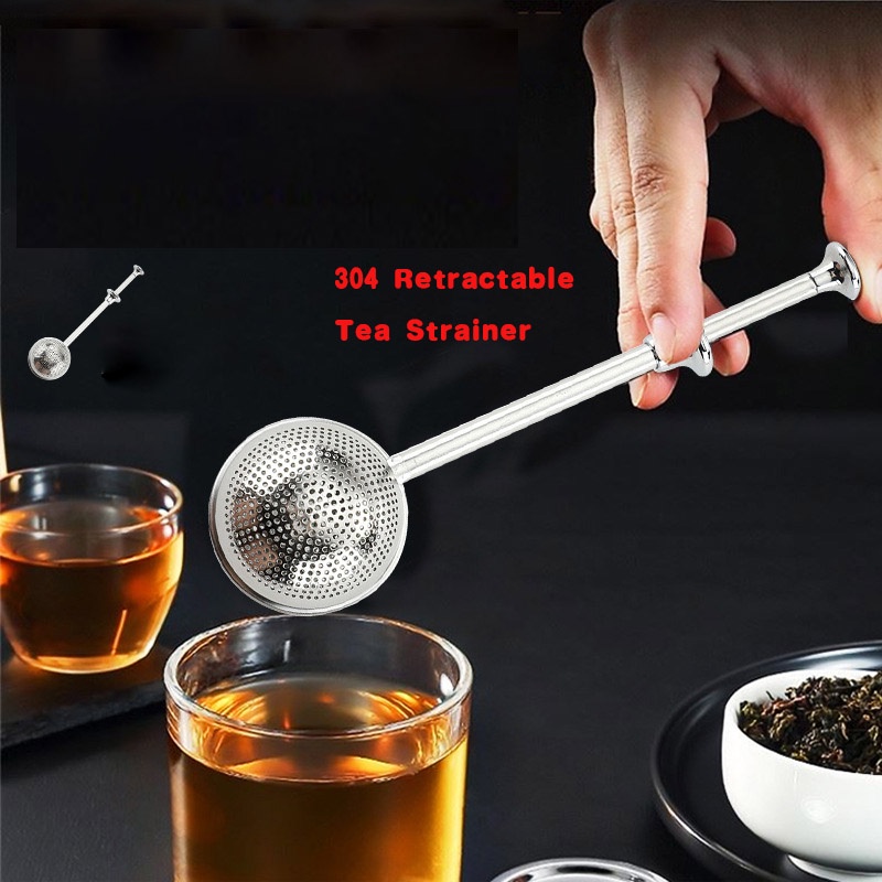 Dụng Cụ Lọc Trà Hình Quả Cầu Bằng Thép Không Gỉ 304 Có Thể Thu Gọn