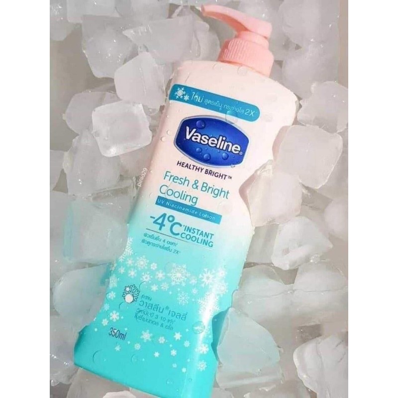 Sữa Dưỡng Thể Vaseline FRESH &amp; BRIGHT COOLING -4C Có Vòi 550ml Thái Lan