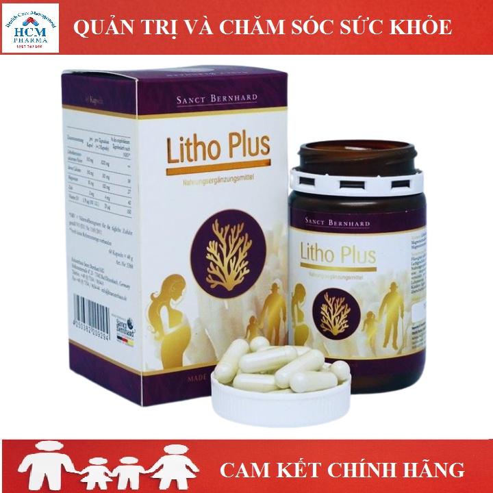 Canxi D3 hữu cơ tăng chiều cao sức đề kháng cho bé bà bầu người lớn LITHO PLUS tảo biển đỏ với vitamin D3 Magnesium Kẽm