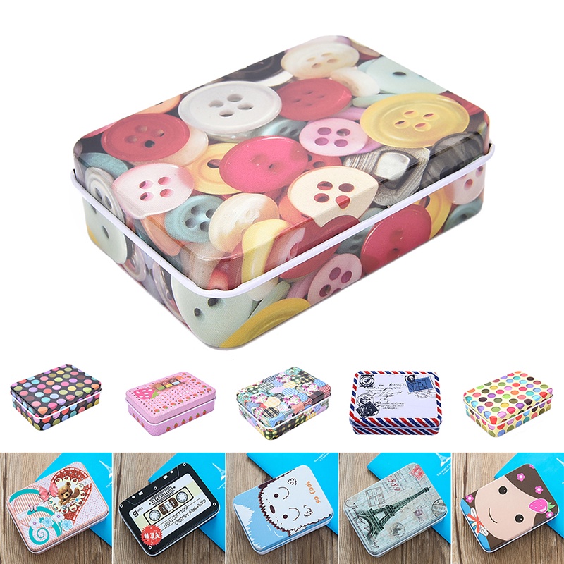Hộp Thiếc mini Hình Chữ Nhật Dễ Thương