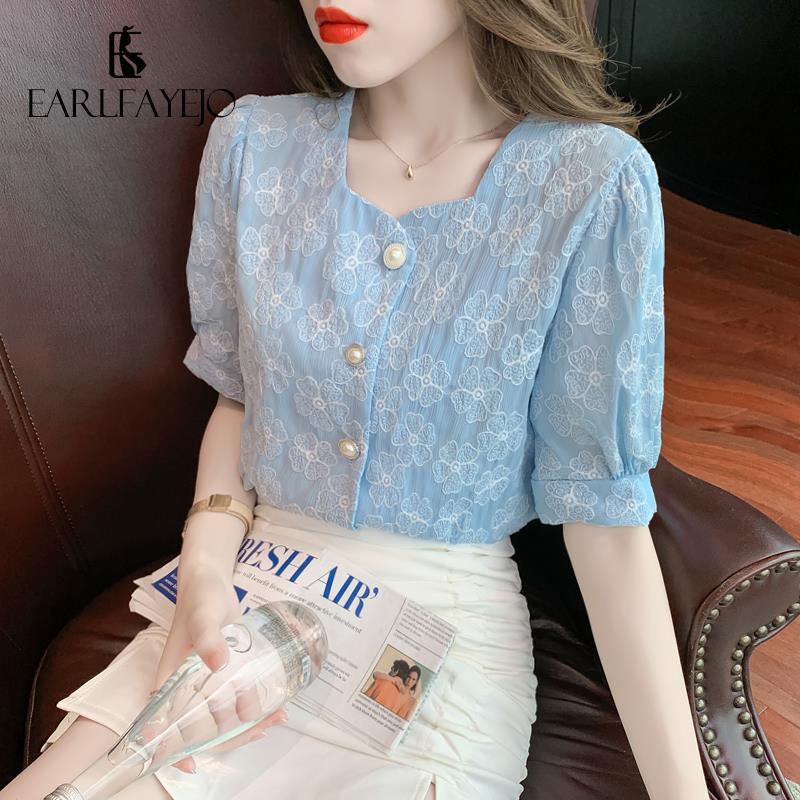 Áo Sơ Mi Voan Ngắn Tay Thời Trang Mùa Hè Dành Cho Nữ