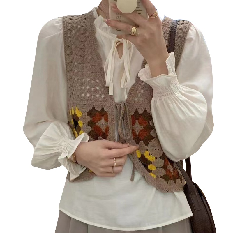 Áo Cardigan Dệt Kim Không Tay Họa Tiết Sọc Caro Thời Trang Dành Cho Nữ