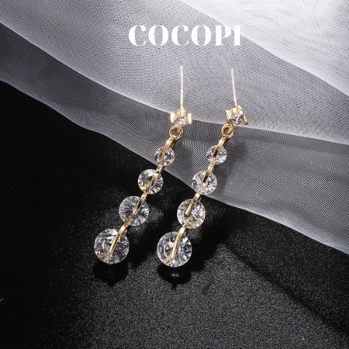 Bông Tai, Khuyên Tai dáng dài đính đá phong cách Hàn Quốc COCOPI Accessories - BT040