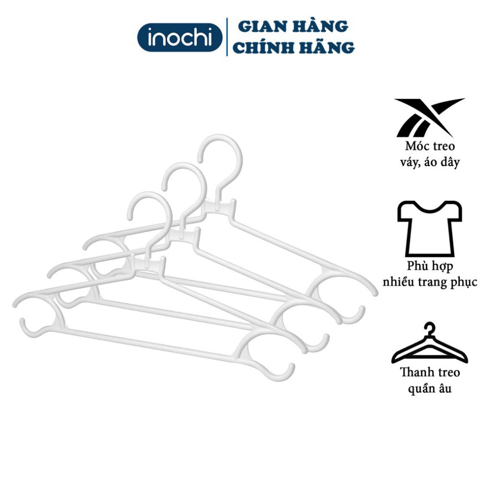 Set 10 Móc quần áo kiểu Hara 183 INOCHI giúp quần áo gọn gàng ngăn nắp với thiết kế chắc chắn MA183