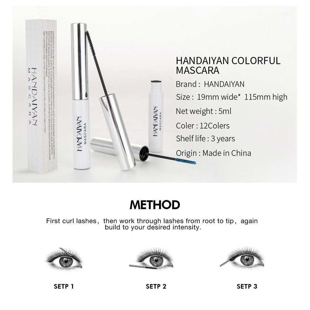 Mascara chuốt mi 12 màu lựa chọn kháng nước dành cho nữ | BigBuy360 - bigbuy360.vn