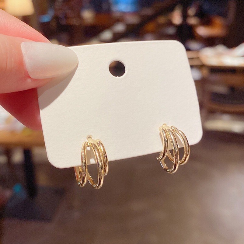 Đôi Bông Tai Tròn Mạ Bạc 925 Thời Trang Cho Nữ / Khuyên tai