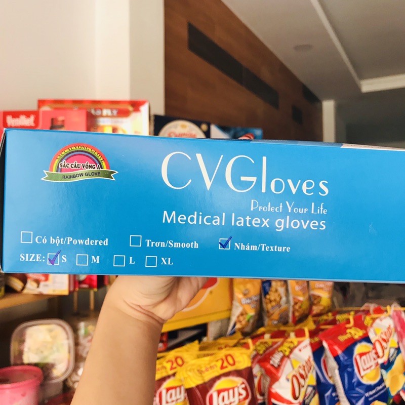 Hộp 50 đôi Găng tay cao su y tế CVGlove