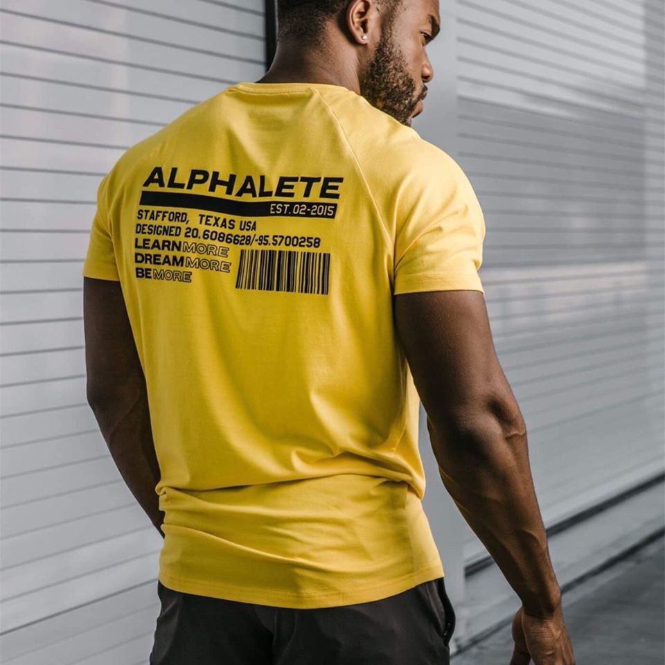 Áo Thun Thay Ngắn Tập Gym Thể Thao Alphalete Athletics, Áo Phông Nam Thể Thao