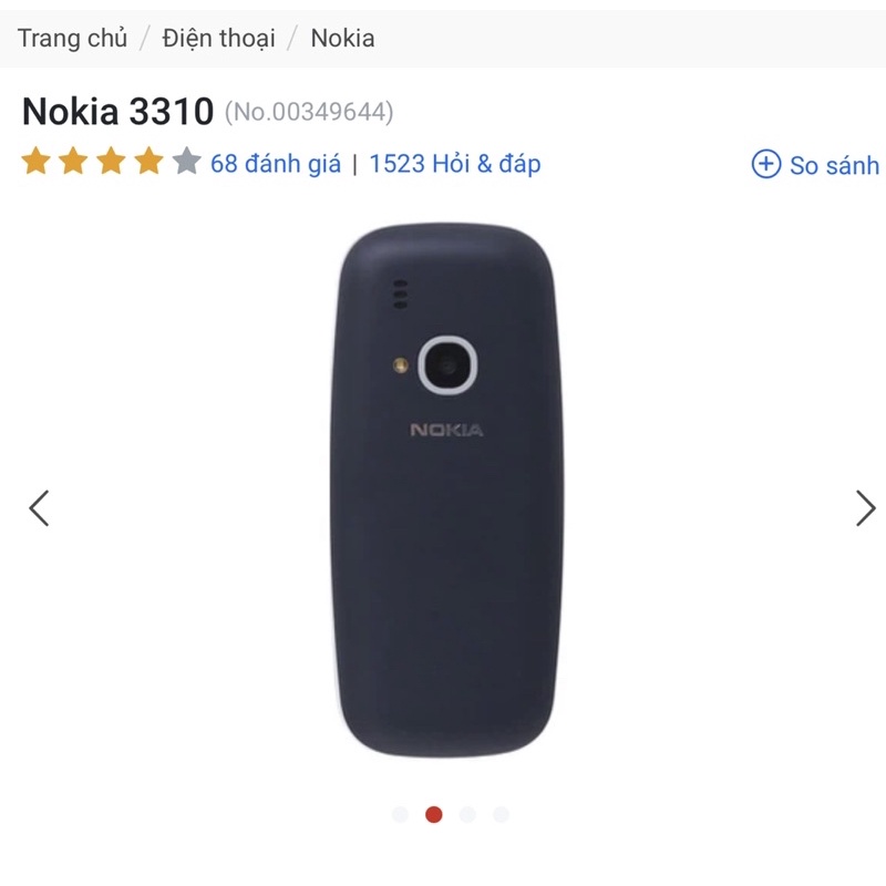 Combo Vỏ + Phím Nokia 3310 zin linh kiện loại 1