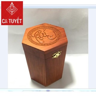 [FREESHIP] HỘP ĐỰNG CHÈ BẰNG GỖ HƯƠNG CHỮ PHÚC LỤC GIÁC LOẠI CAO TO - ẢNH THẬT MẪU MỚI