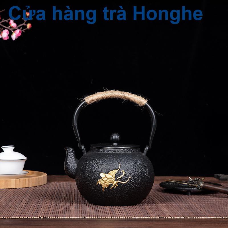 Ấm trà bằng gang Jingjie Pro có lưới pha trà, đun sôi, nước Bộ Kung Fu