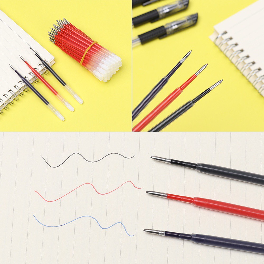 Set 5 ruột bút bi mực đen / xanh thay thế dạng xoay nhiều màu sắc