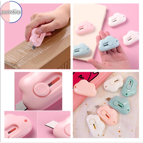 【sweet】1pc students Portable cartoon Mini cloud Utility Knife for Unpacking Envelope Cutting Tool