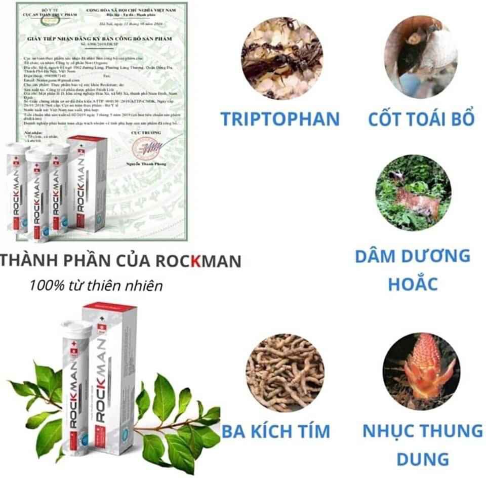 VIÊN SỦI TĂNG CƯỜNG SINH LÝ NAM GIỚI ROCMAN LỌ 20 VIÊN