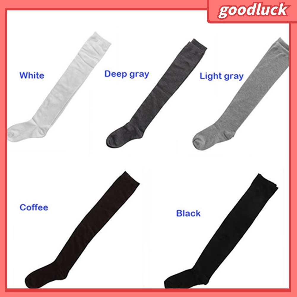 Vớ Làm Từ Vải Cotton Dài Đến Gối Màu Trơn Gợi Cảm Cho Nữ